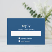 Navy Blue Modern Bar Mitzvah II Postkartenantwort