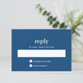 Navy Blue Modern Bar Mitzvah II Postkartenantwort RSVP Karte
