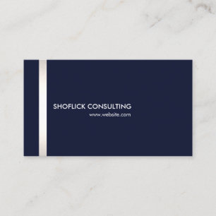 Navy Blue Modern Beruflicher Silberstreifen Visitenkarte