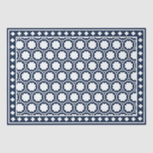 Navy Blue Modern Bone Inlay Decoupage Paper