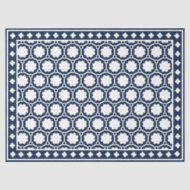 Navy Blue Modern Bone Inlay Decoupage Paper Seidenpapier