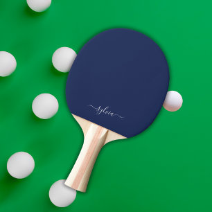 Navy Blue Modern Giron Monogram Name Tischtennis Schläger