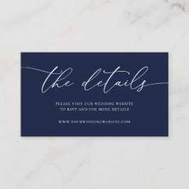 Navy Blue Modern Minimalistisch Hochzeitskarte Begleitkarte