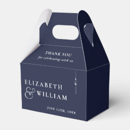Navy Blue Modern Monogram Wedding Vielen Dank Geschenkschachtel