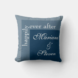 Navy Blue Modern Script Wedding Kissen