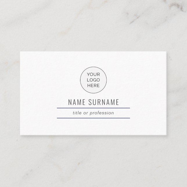Navy Blue Modern Simple Business Card Visitenkarte (Vorderseite)
