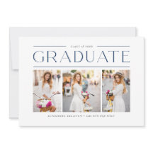 Navy Blue Modern Typografy Three Foto Abschluss