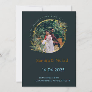 Navy Blue Modern Wedding Einladung