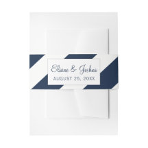 Navy Blue Modern Wedding lädt Bauchband ein