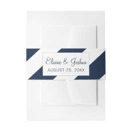 Navy Blue Modern Wedding lädt Bauchband ein Einladungsbanderole