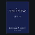 Navy Blue Modern Wedding Platzkarten Tafelkarten Tischnummer<br><div class="desc">Moderne Hochzeitskarten mit anpassbarem Platzkarte</div>
