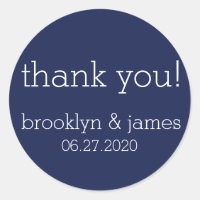Navy Blue Modern Wedding Stickers
