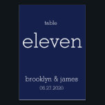 Navy Blue Modern Wedding Tischnummern<br><div class="desc">Moderne Hochzeitsstipps in Navy mit anpassbarem Tischnummer</div>