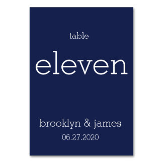 Navy Blue Modern Wedding Tischnummern