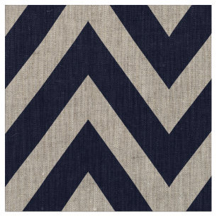 Navy Blue Modern Zickzack Large Scale Stoff