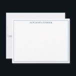 Navy Blue Moderne Vintage formelle Elegante Grenze Mitteilungskarte<br><div class="desc">Classic Navy Blue Simple Modern Beruflich Typografy Thin Border Note Card</div>