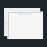 Navy Blue Moderne Vintage formelle Elegante Grenze Mitteilungskarte<br><div class="desc">Classic Navy Blue Simple Modern Beruflich Typografy Thin Border Note Card</div>