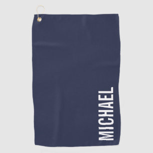 Navy Blue Moderner Minimalistischer Personalisiert Golfhandtuch