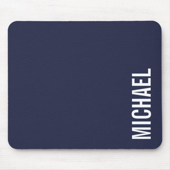 Navy Blue Moderner Minimalistischer Personalisiert Mousepad (Vorne)