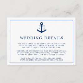 Navy Blue Monogram Anchor Nautical Wedding Begleitkarte