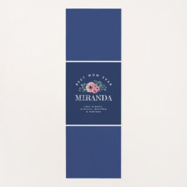 Navy Blue Monogram Best Mama jemals Personalisiert Yogamatte