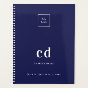 Navy-Blue-Monogram-Firmenlogo 2026 Planer