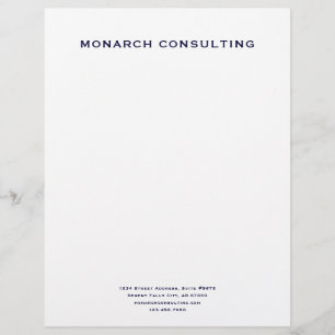 Navy Blue Monogram Letterhead für Unternehmen Briefbogen