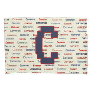Navy Blue Monogram Name Gips for Kids Bedding Pil Kissenbezug