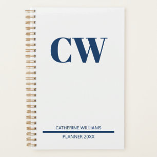 Navy-Blue Monogramm Personalisiert  Planer