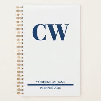Navy-Blue Monogramm Personalisiert  Planer