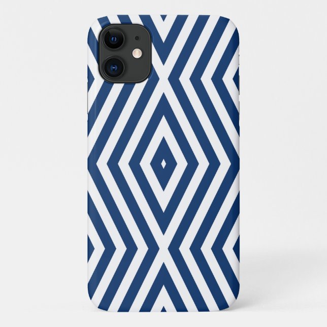 Navy Blue Moods Diamond Chevrons Case-Mate iPhone Hülle (Rückseite)