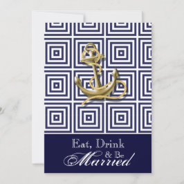 Navy Blue Musteranker für nautische Probe Einladung