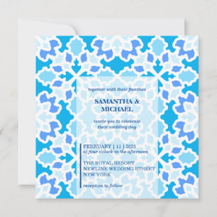Navy-Blue-nahtlose Hochzeit Einladung