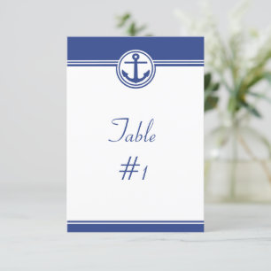 Navy Blue Nautic Anchor Empfang Table Card Einladung