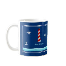 Navy Blue Nautic Coffee Tasse für Bootsliebhaber