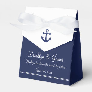 Navy Blue Nautic Gastgeschenk Hochzeit Box White Z Geschenkschachtel