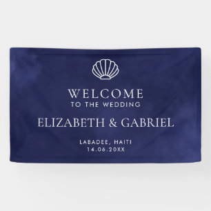 Navy Blue Nautic Hochzeit in Urlaubsort Welcome Si Banner