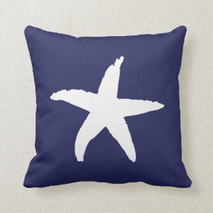 Navy Blue Nautic Sea Star Kissen