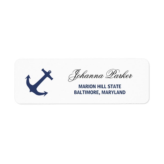 Navy Blue Nautical Anchor Baby Dusche (Vorne)