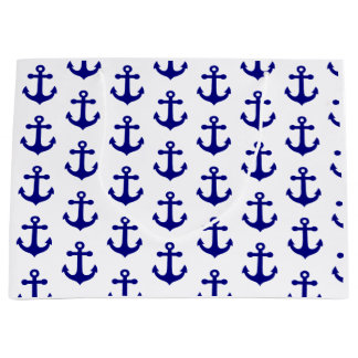 Navy blue nautical anchor große geschenktüte
