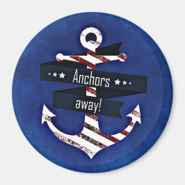 Navy Blue Nautical Anchor Magnet