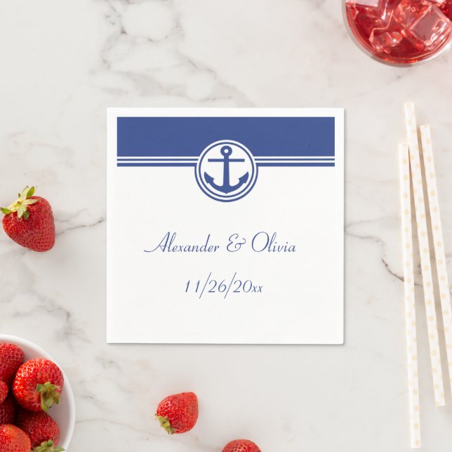 Navy Blue Nautical Anchor Serviette (Beispiel)
