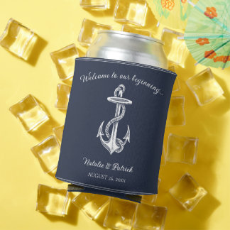 Navy Blue Nautical Anchor Wedding Dosenkühler