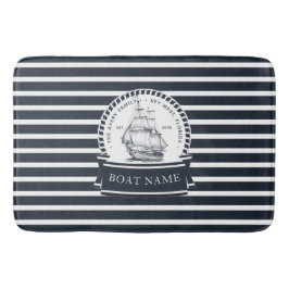 Navy Blue Nautical Boat Personalisiert Badematte