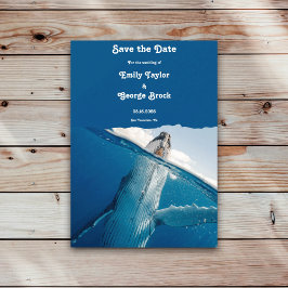 Navy Blue Nautical Ocean Whale Boho Beach Hochzeit Save The Date