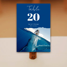 Navy Blue Nautical Ocean Whale Boho Beach Hochzeit Tischnummer