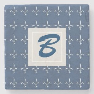 Navy Blue Nautical Rope and Anchor Steinuntersetzer