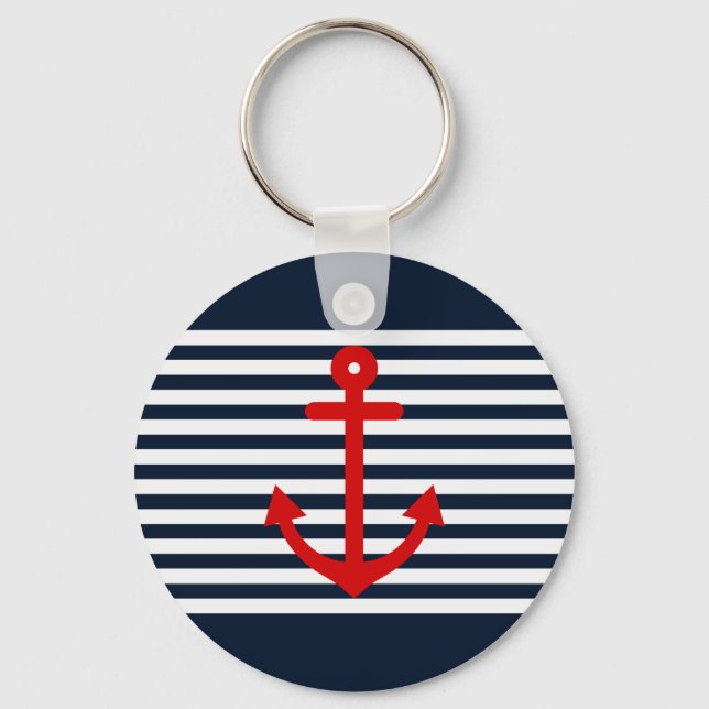 Navy Blue Nautical Schlüsselanhänger (Vorderseite)