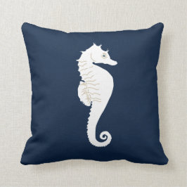 Navy Blue Nautical Throw Kissen Weißmeer Pferd