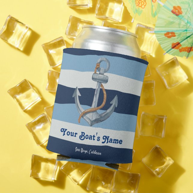 Navy Blue Nautical Willkommen bei Custom Boote Dosenkühler (In Situ Sommer)